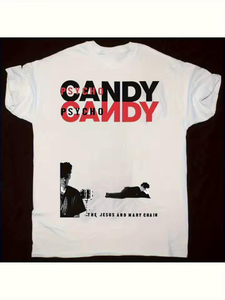 Jesus and Mary Chains "Psycho Candy" graphic T-shirt – eye-catching band print, unisex regular fit, short sleeve design.