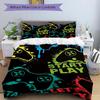 3pcs Start Play: Anime Controller Design Comforter Set with One Quilt Cover and Two Pillowcases (No Core), Bedroom Decor, Festive Gifts