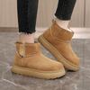 RD new autumn and winter casual cotton shoes solid color heightening thick-soled warm snow boots