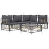 VidaXL Salon de jardin 5 pcs avec coussins anthracite résine tressée, ensemble de salon, ensemble de salon d'extérieur, 3186749