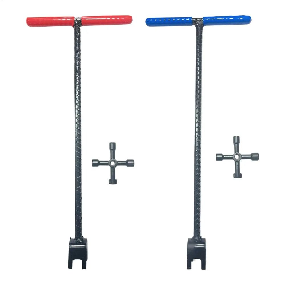 Sturdy Steel Water Meter Key Heavy Duty Threaded Valve Shut Off Spanner Outdoor Backyard