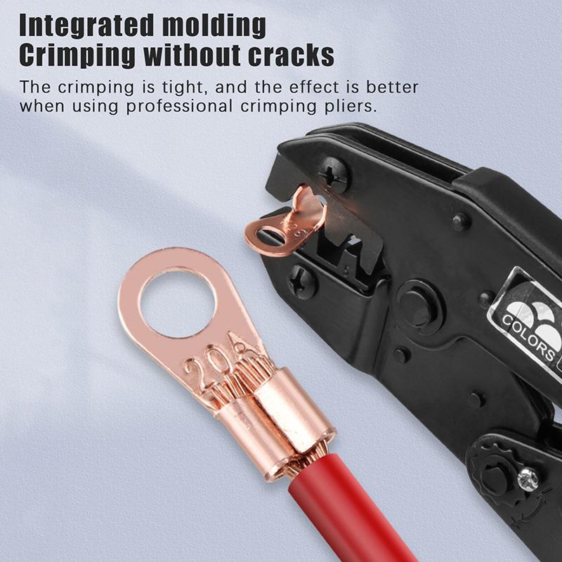 Pure Crimp Cable Lug 10-400A Wire Terminal Battery Connector Auto Wiring Terminal M5/M6/M8/M10/M12 Durable Electrical Connectors