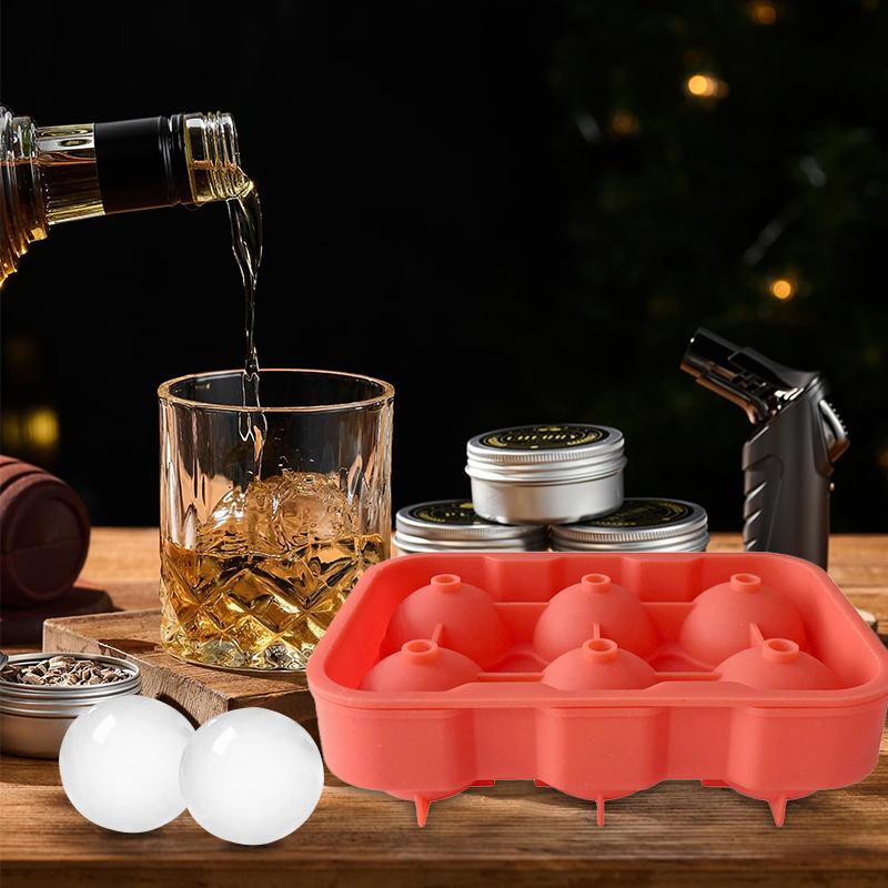 4/6 cavity silicone ice hockey tray, reusable round ice cube mold, perfect tool for frozen cocktails in kitchen bars