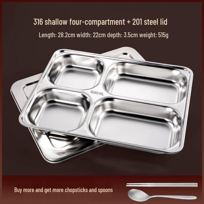 Stainless Steel Divided Lunch Tray