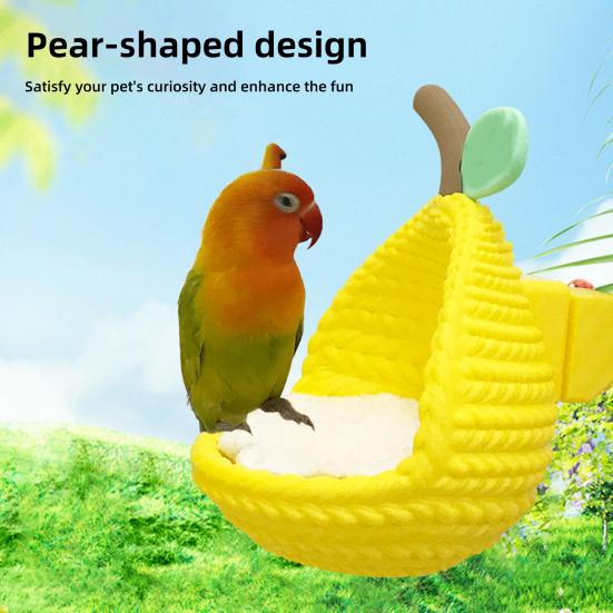 Bird Nest Adjustable Warmth Freshness Pear-Inspired Shape Pet Heating Pad with Removable Heating