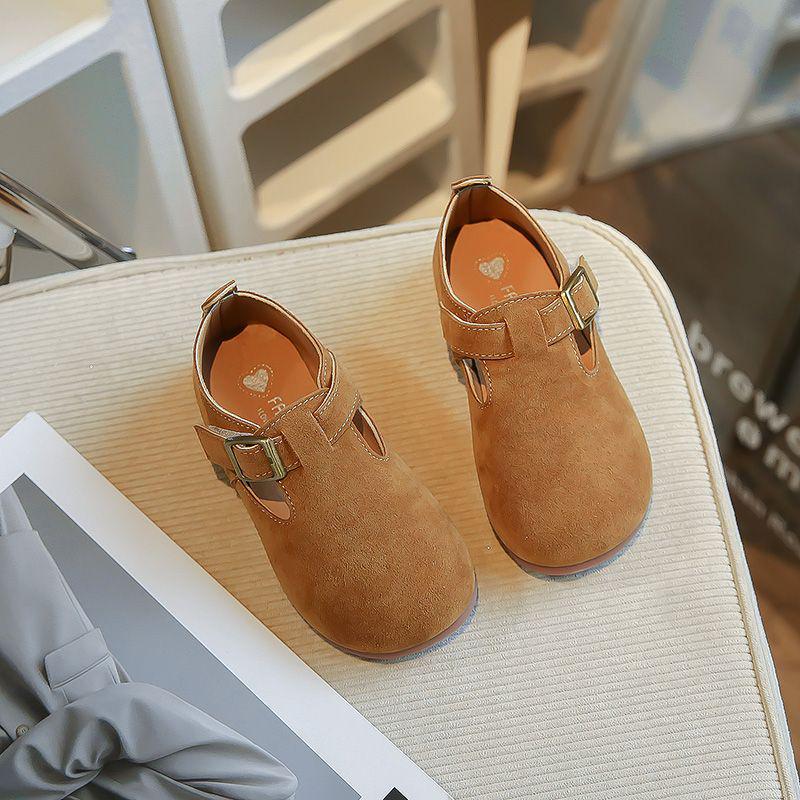 2025 Autumn Kids' Leather Shoes: Retro Korean Style, Soft Sole, Non-slip for Boys & Girls