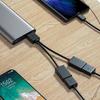 USB Splitter Cable 1 Male Plug To 2 Female Socket USB Extension Line Charging Cord Power Adapter Converter Splitter