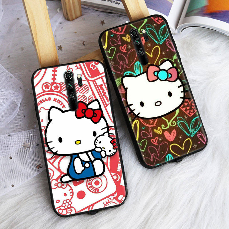 Black Case for Samsung Note 20 Lite S24 Ultra S23 A03 A05 A06 A11 A71 A15 A16 A13 A24 A25 A33 A52 A53 A50 M55 M35 Plus L-22 Hello Kitty