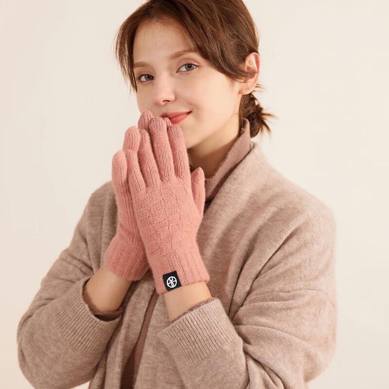 Thickened Plaid Jacquard Autumn Winter Woolen Gloves