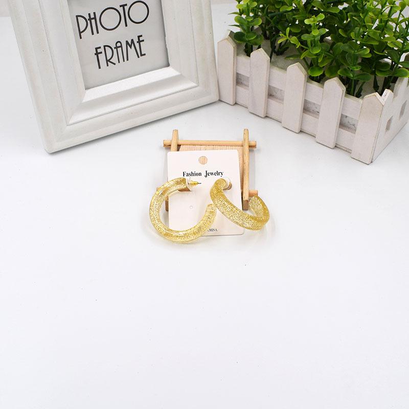 Large Retro Resin Acrylic C-Shaped Earrings for Women золотой