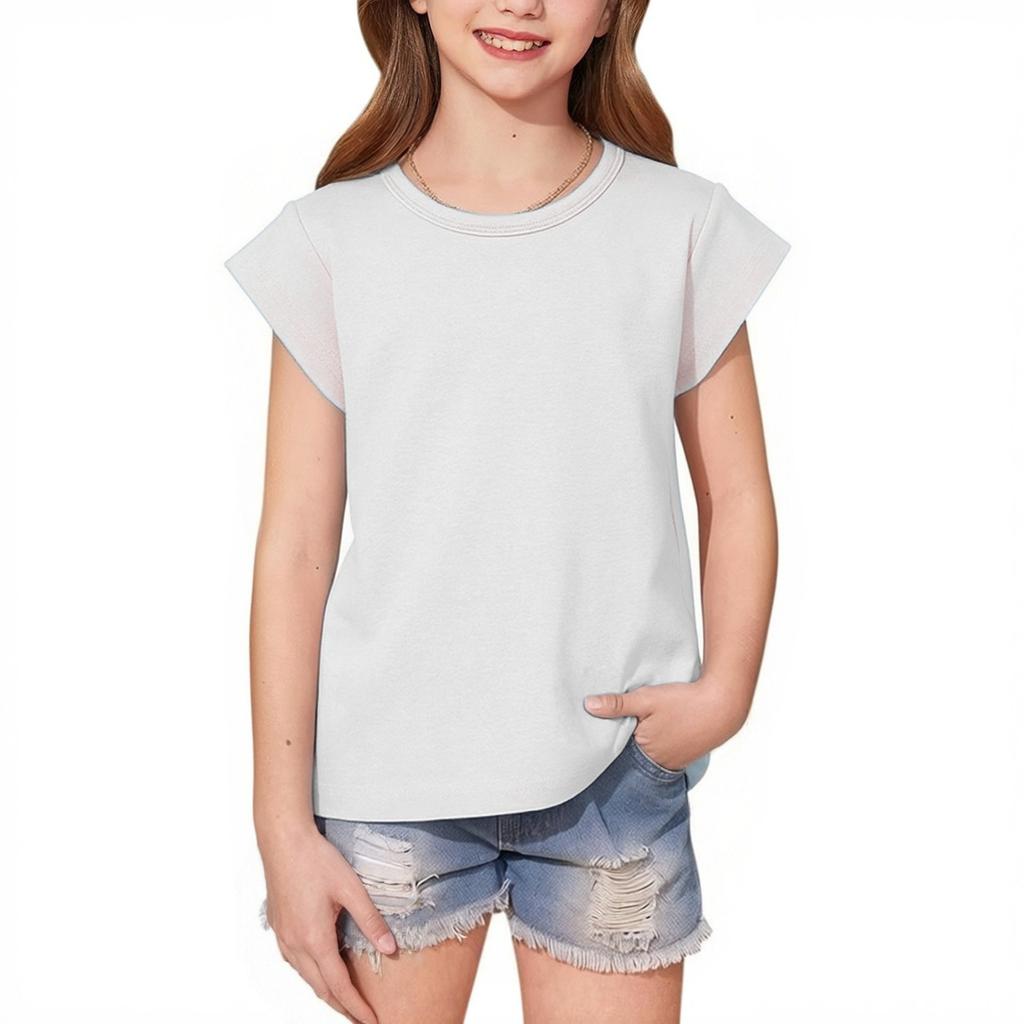 Children's Casual Short-sleeved Printed Round Neck Fashionable T-shirt Top