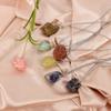 Irregular Natural Crystal Amethyst Rough Stone Pendant, Handmade Twisted Stone Necklace N651