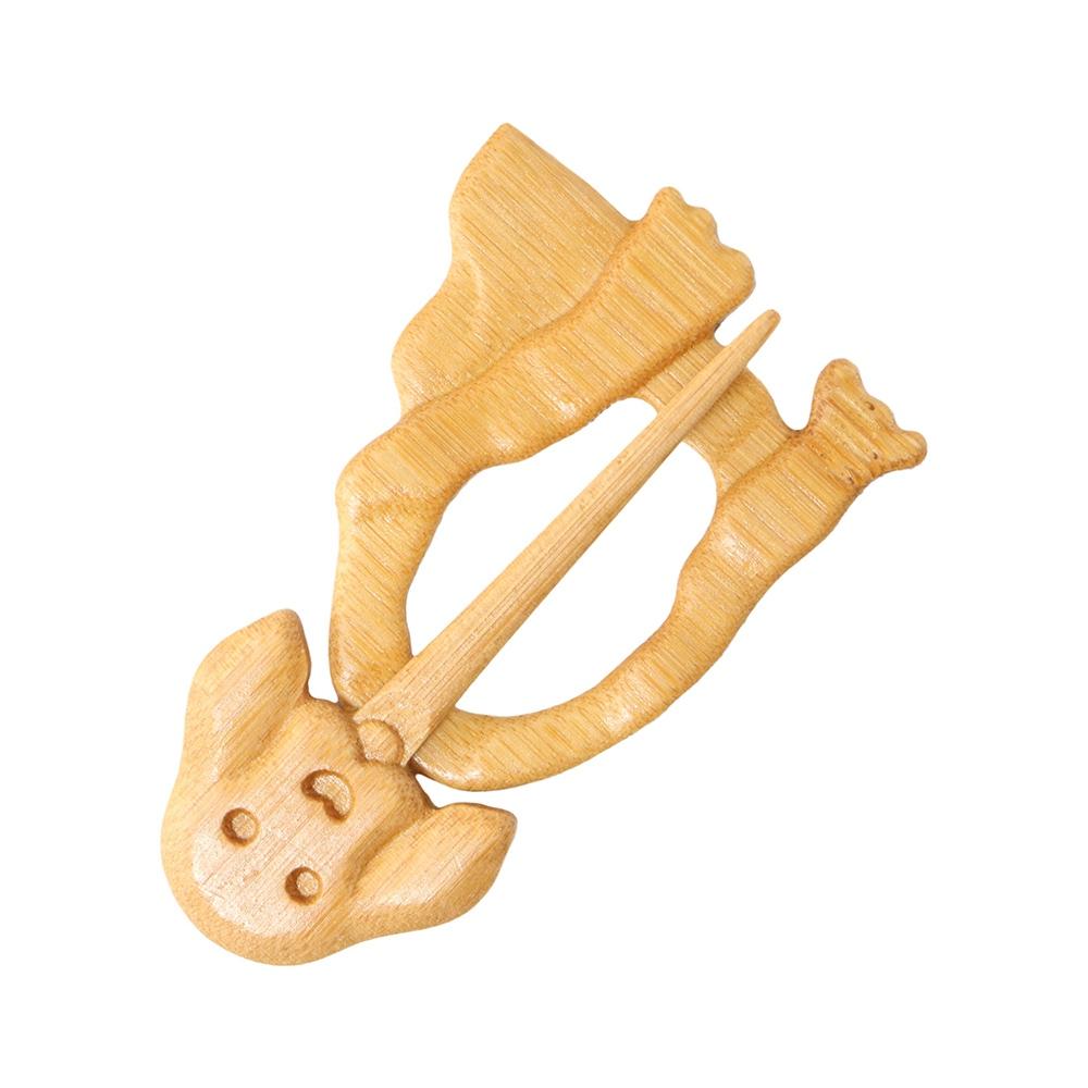 Trendy Bear Rabbit Dog Animal Bird Fashion Jewelry Wooden Brooch Women Brooch Clothing Accessory