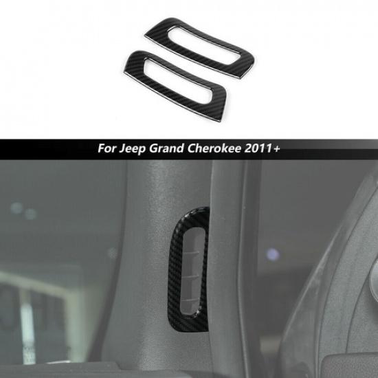 Carbon Fiber A-Pillar Air Vent Outlet Trim Cover For Jeep Grand Cherokee 2017-20