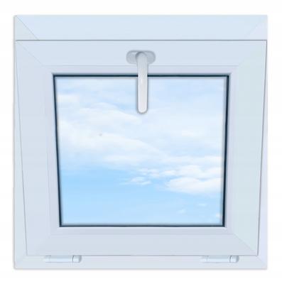 Okno Białe Pcv Uchylne 60X60 Nowe 600X600, Uchylane Od Góry Dwuszybowe