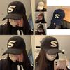 Trendy Cotton Baseball Cap With S Letter Design Wide Brim For All Seasons