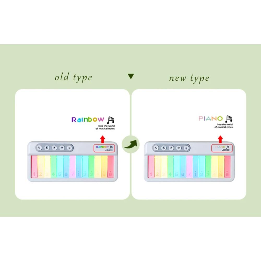 Rainbow Flashing Piano Toys Electronic Music Toys with 5 Instruments 13 Melody Portable Keyboard Toys Educational Toys for Kids