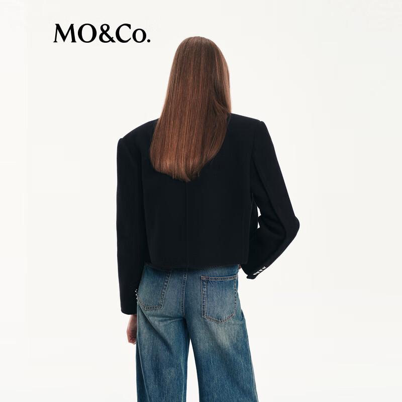 MO&Co. Women's 100% Wool Double-Breasted Blazer