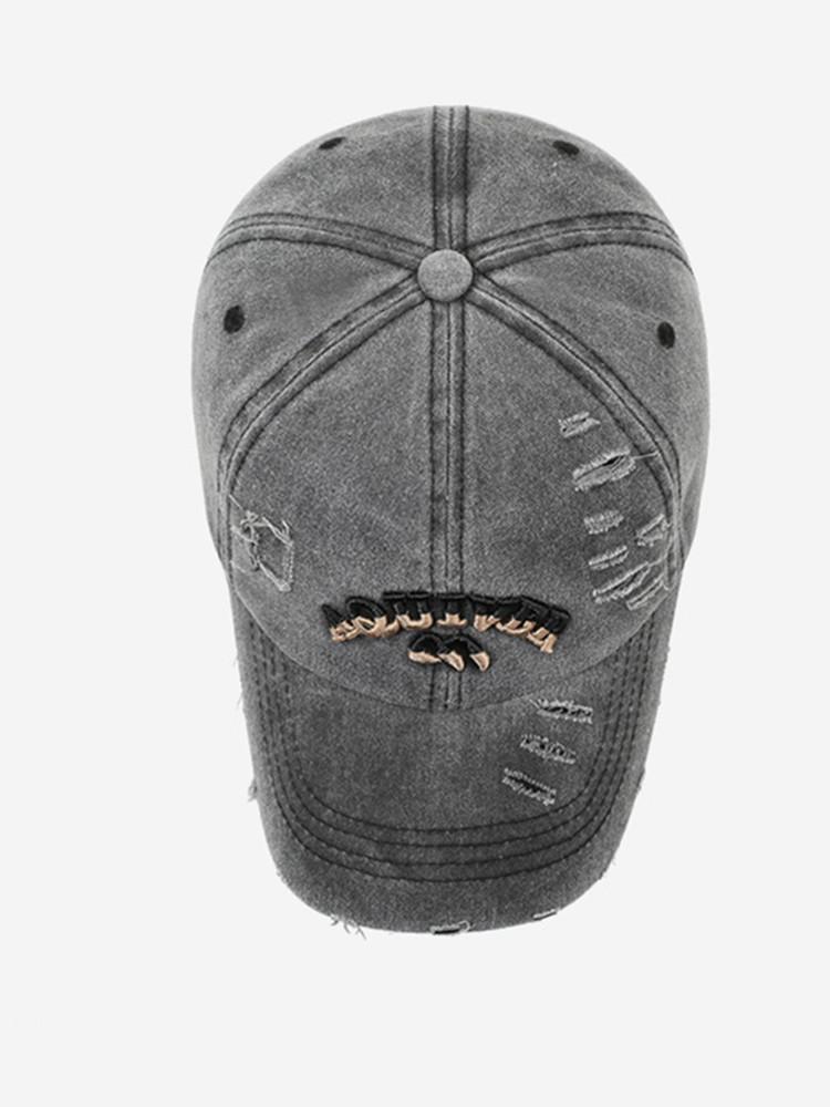 Single Pack Minimalist Casual Versatile Washed Baseball Cap with Fashion Embroidered Letters for Sun Protection