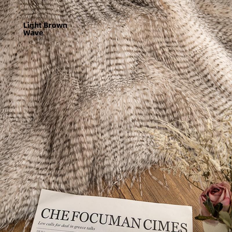 High-End 10cm Peacock Feathers Animal Fur Velvet Fabric Fake Fur Clothing Pillow Cover Photography Background Cloth