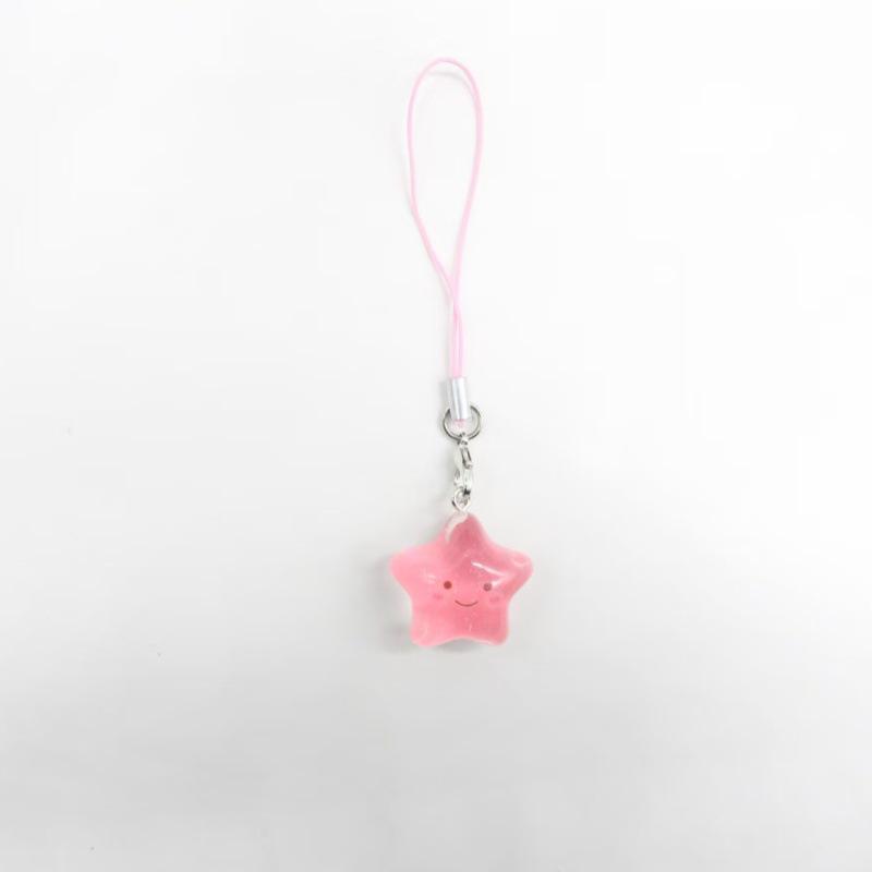 Creative Luminous Smiling Star Phone Lanyard & Cheerful Cartoon Keychain