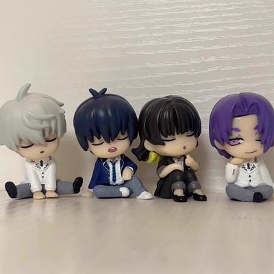 6cm 4Stk/Set Blue Lock GK Anime Figur Isagi Yoichi Bachira Meguru Schulter an Schulter Schlafen Mini Kawaii Modell Statue Kinder Spielzeug