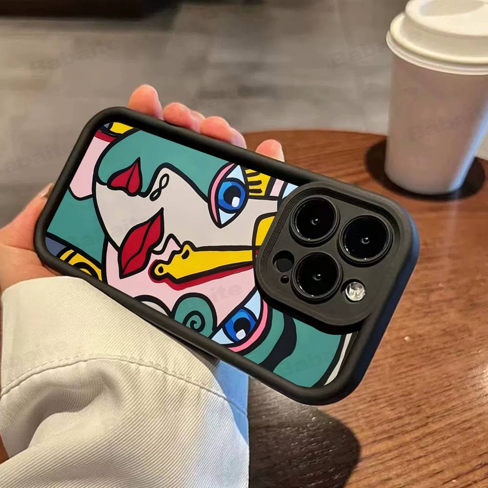Picasso Abstract Art Painting Phone Case For Iphone 17 16 Pro Max 15 14 13 12 11 Plus Cover Soft TPU