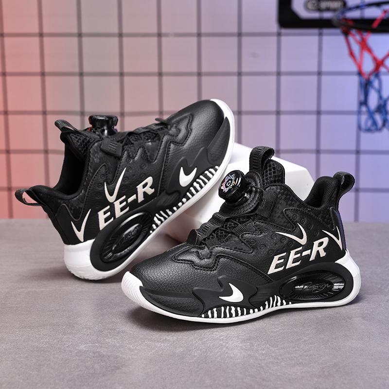 Gutter sportssko vår og høst nye skinn vanntett roterende spenne lett mellomskole og universitetsbarn student trening prakt