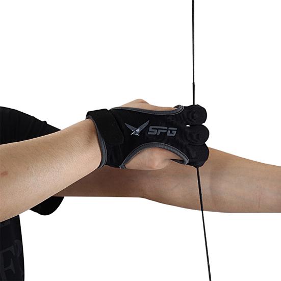 1Pcs Archery Protective Glove 3 Fingers Thickened Fingertip Left Right Hand Universal Traditional Recurve Bow Archery Shooting Guard for Archery