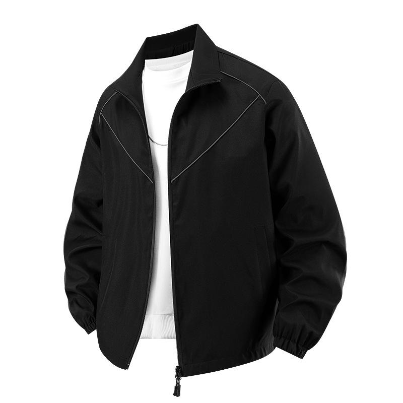Мужская светоотражающая пэчворк бейсбольная куртка - Повседневный стиль Весна/Осень M чёрный