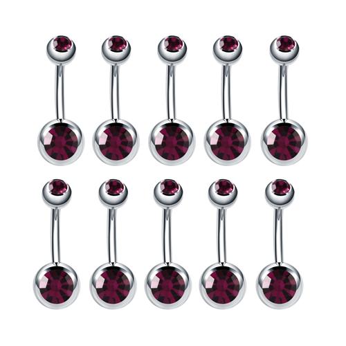 10Pcs Stainless Steel Belly Button Piercings Navel Earrings Gemed Goth Belly Rings Piercing Ombligo Punk Body Jewelry Women Men