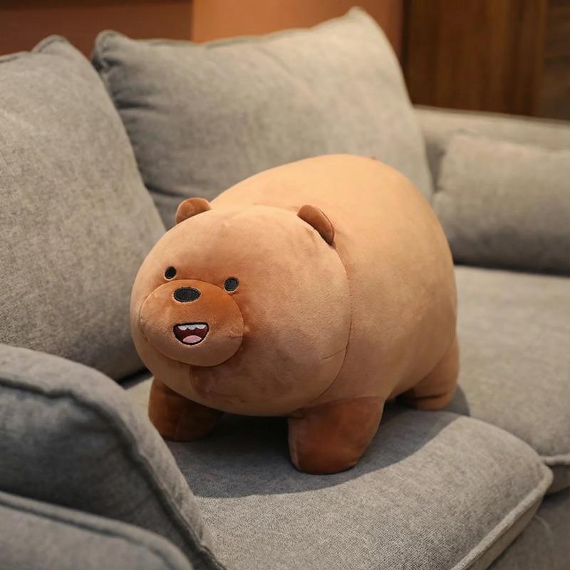 We Bare Bears Plüschtiere: Ultraweiche Riesenbär Kuschelkissen | Niedliche Eisbär/Braunbär/Pandabär Kuschelpuppen | 28-48cm Flauschiges Sofa