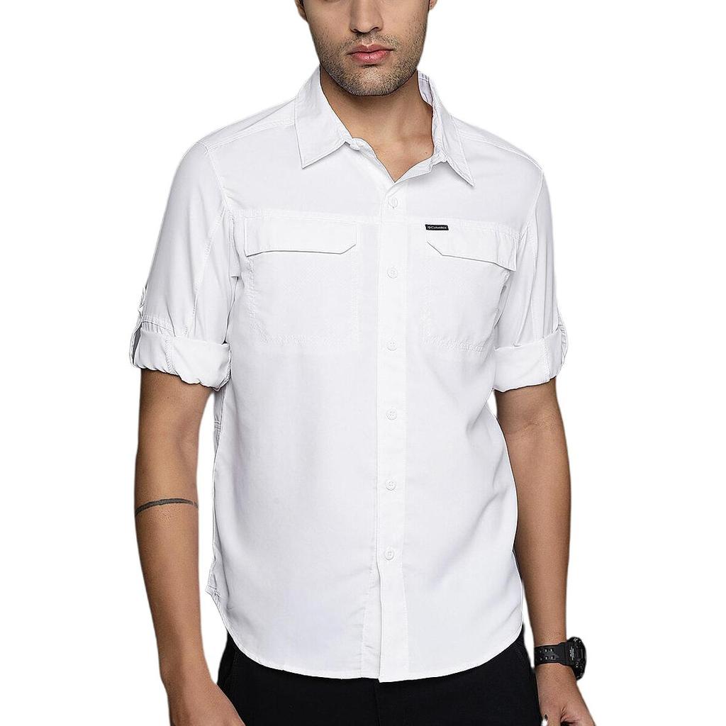 Columbia Shirts Men's White Lapel Moderate Shirt AE0651-100