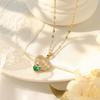 Women's Japanese Korean Style Zircon Heart-shaped Necklace