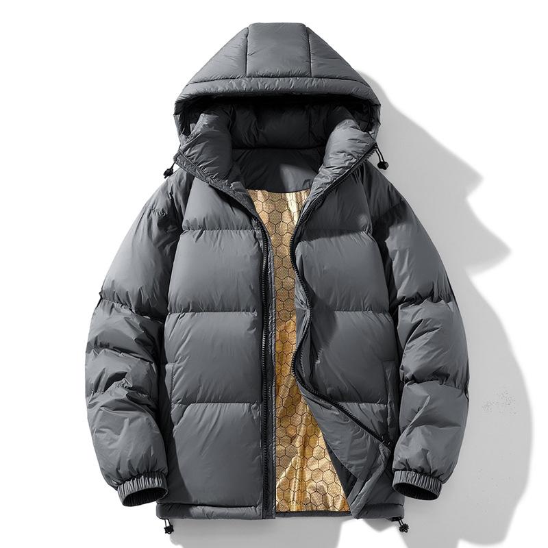 

Мужская зимняя пуховая куртка Мужская новая пуховая куртка из белого гусиного пуха Черно-золотая с капюшоном Универсальная уличная теплая Утолщенная Свободная куртка 4XL