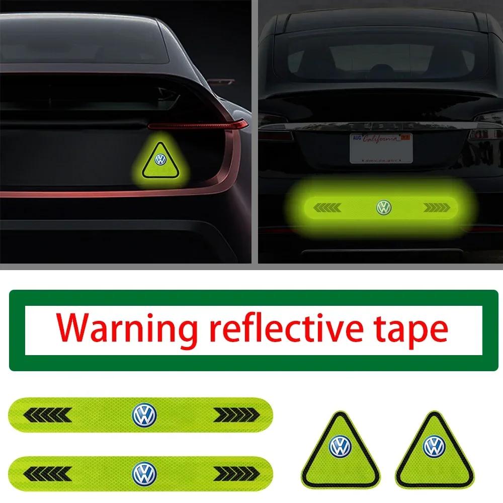 opq1 For VW Golf 8 7 5 6 Passat Polo GTI Tiguan R32 MK4 Rline Car Body Safety Warning Mark Reflective Stickers Auto Styling 1pc/2pcs