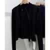 2025 Spring/Autumn Women's Slim Fit, High Elastic Stand Collar T-Shirt