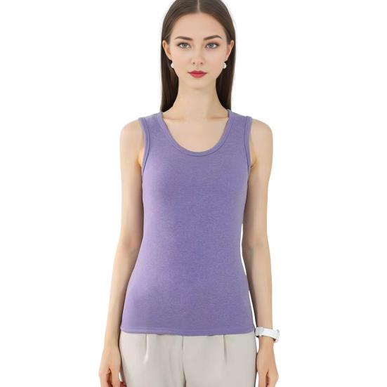Yousheng Winter Damen Thermoweste, nahtlos, Samt, schnelle Temperatursperre, Rundhalsausschnitt, schmale Passform, elastisch, ärmellos, Innenbekleidung, Tanktop
