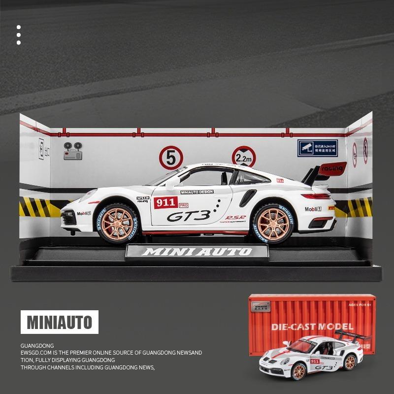1:32 Porsche 911 GT3 RSR Track Version Alloy Sports Car Diecast Model Sound & Light Children Toy Collect Display Ornament Gift