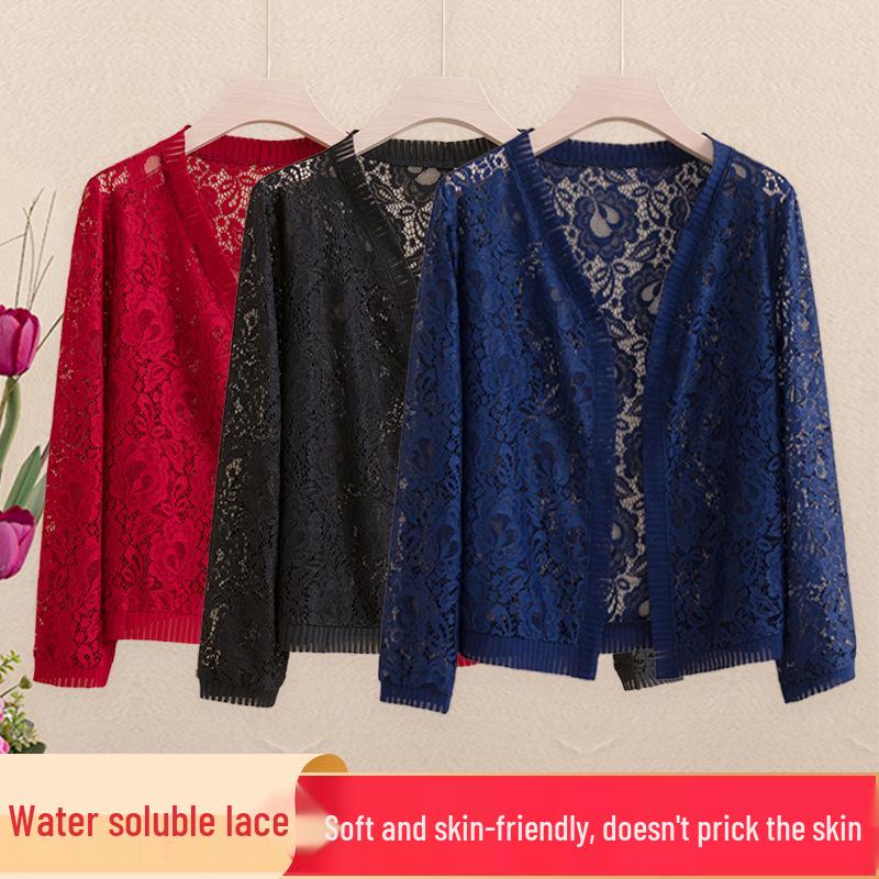 Peacock Lace Cardigan with Three-Quarter Sleeves