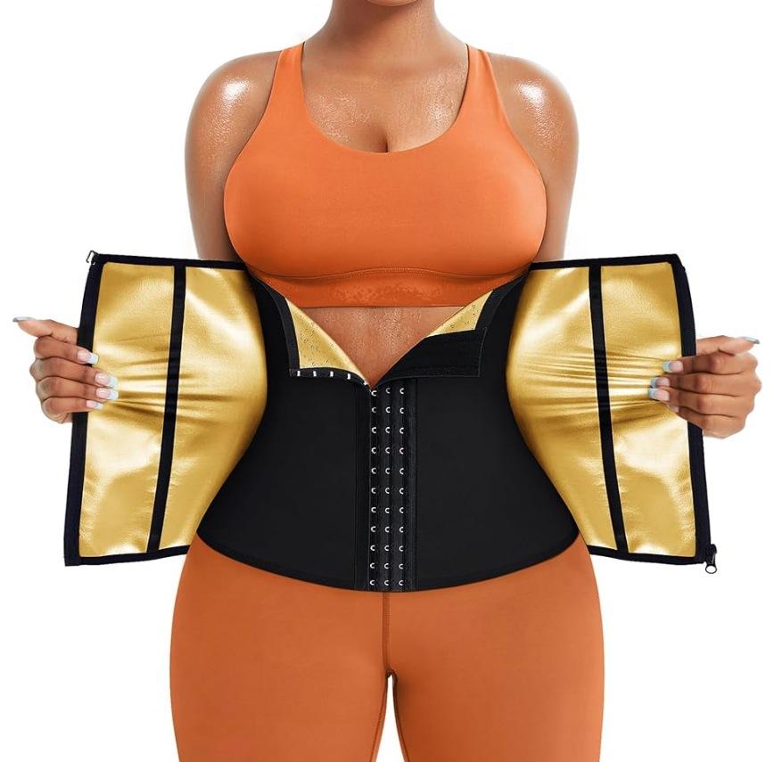 High Quality Double Layer Silver Coating Anti-Bacterial Polyester Sweatproof Waist Cinchers Abdominal Button for Waist Slimming S