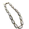 Classic French Oval White Resin Necklace Earrings Medieval Vintage Clavicle Chain Pin Earrings