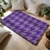 Houndstooth Check Pattern Floor Mat Soft Flannel Absorbent Mat Non-Slip Rug Home Bedroom Bathroom
