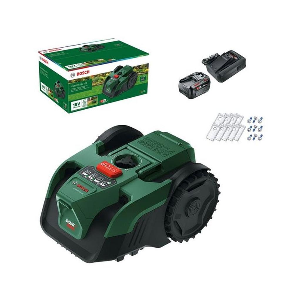Robot tondeuse autonome - Bosch - VISIMOW18V-200 - 06008E1102 - batterie 5Ah + chargeur - 18V - 18cm de coupe