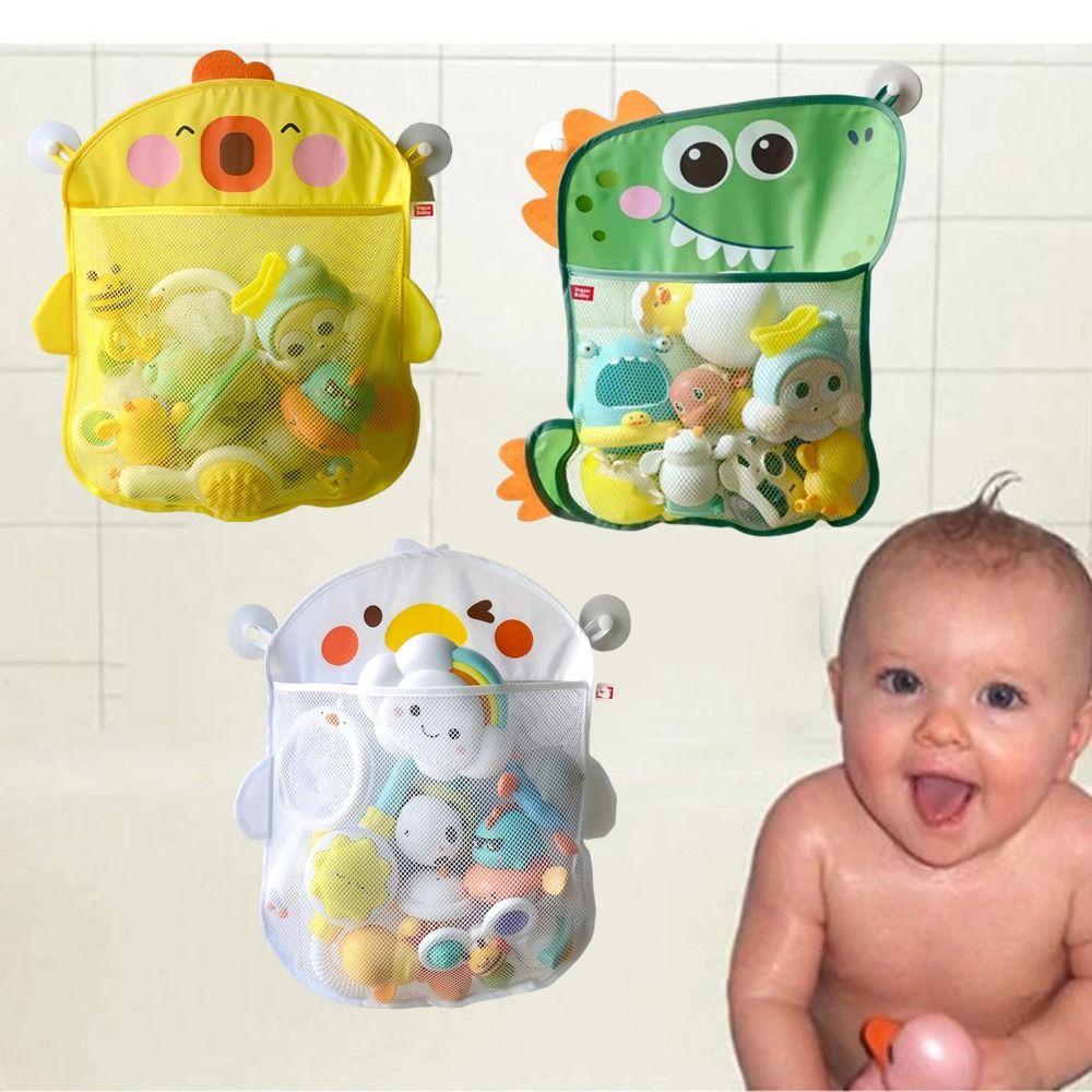 2Pcs with Suction Cup Baby Bath Toys Storage Bag Duck Shapes Bath Game Bag for Bathtub