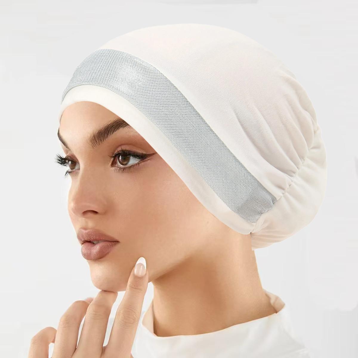 

New Muslim Hijab Women Scarf Hair Accessories Soft Elastic Cloth Hat Head Cover Wide Night Sleep Bonnet Hijabs for Girl