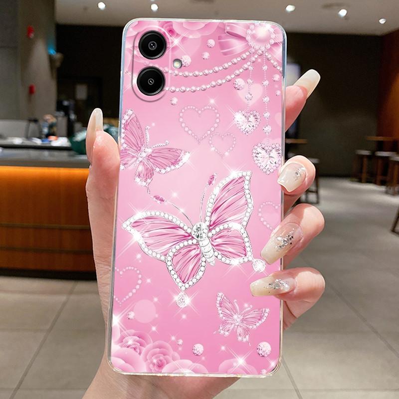 For Samsung A07 2025 Clear Phone Case Luxury Butterfly Flowers Casing For Samsung Galaxy A07 SamsungA07 A 07 Silicone Back Cover