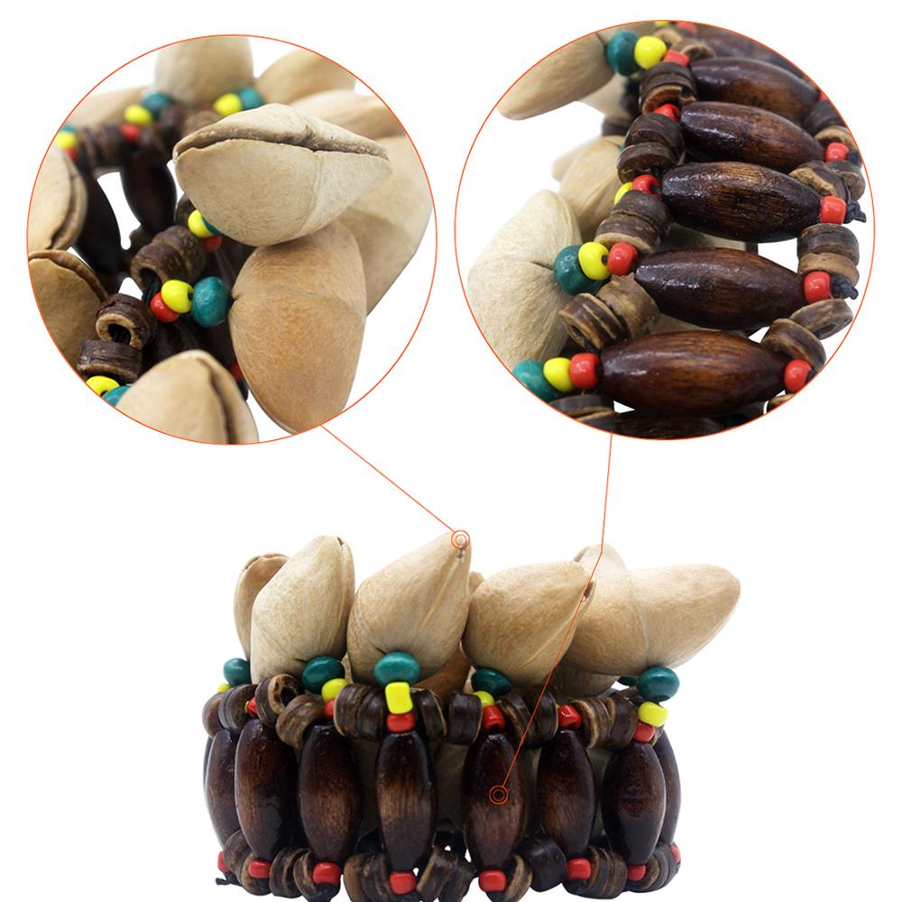 Handmade Nuts Shell Bracelet Handbell for Djembe African Drum Conga Percussion Accessories