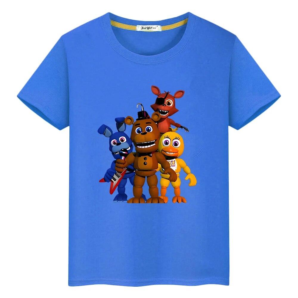 

Летняя футболка из 100% хлопка с изображением кролика и мультяшным принтом, аниме-футболки y2k, цельные топы FNAF для мальчиков, футболка с гордостью, детская одежда для девочек