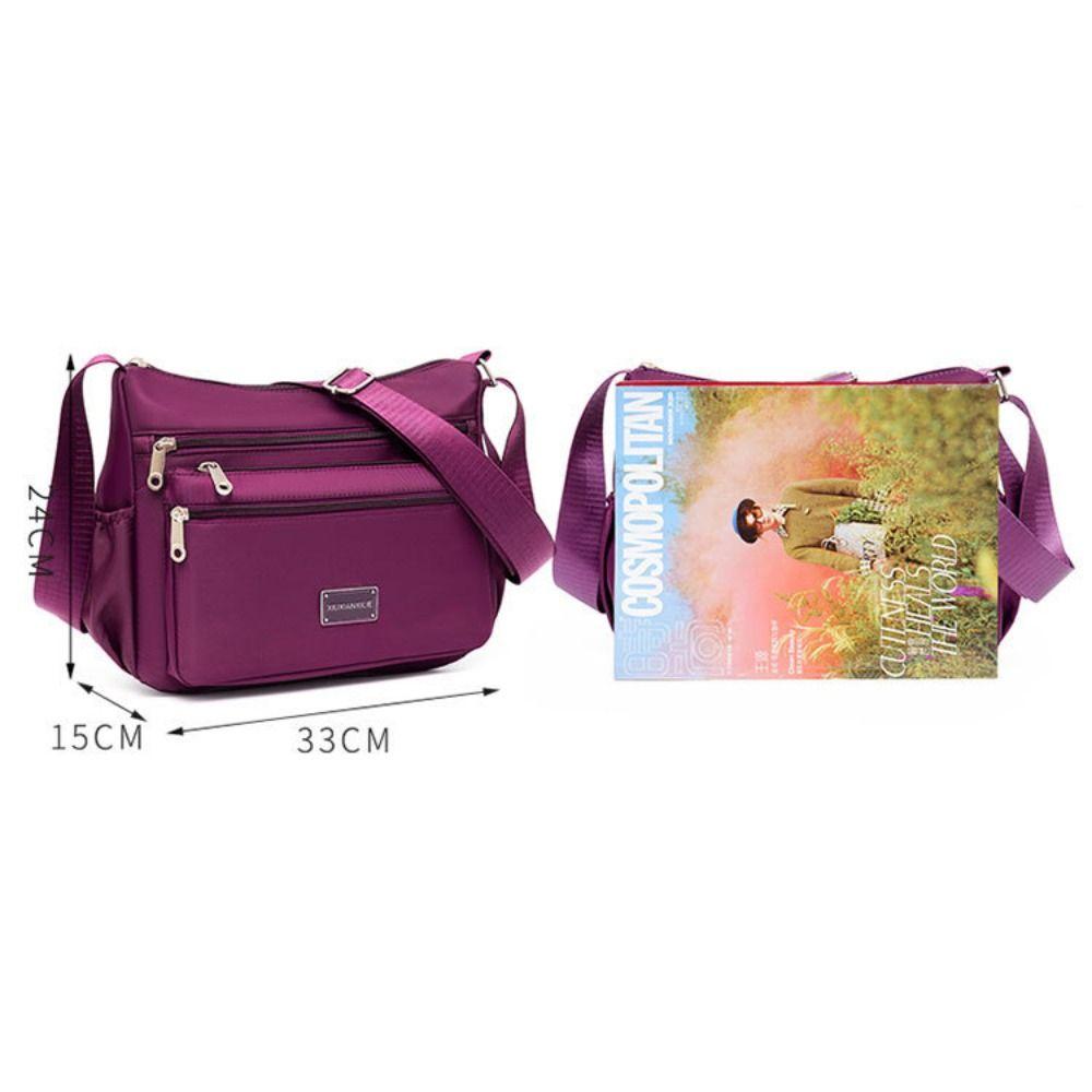 Fashion Nylon Messenger Bags Large Capacity Solid Color Crossbody Pack Casual Waterproof Underarm Bag Women Girls